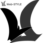 Web-STYLE(ウェブスタイル)のロゴ。ただし、白黒(笑)